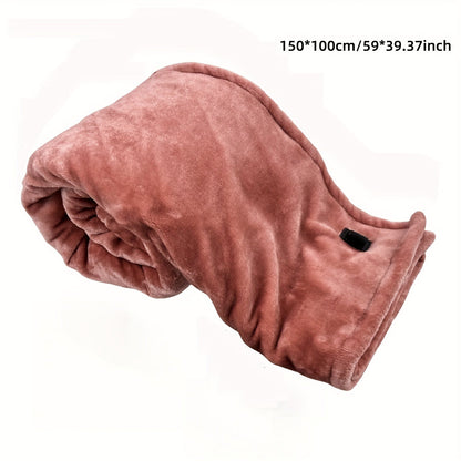 12V Cozy Heated Travel Blanket - Soft Flannel Comfort for Cars & Camping