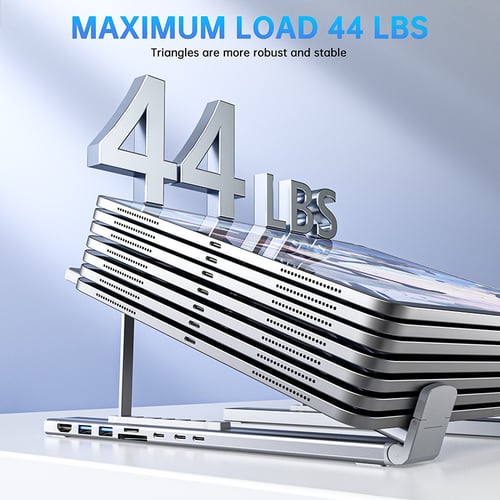 8-in-1 Hub and Laptop Riser Stand