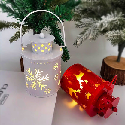Flickering LED Light Christmas Candle – Indoor Decorative Iron Holder