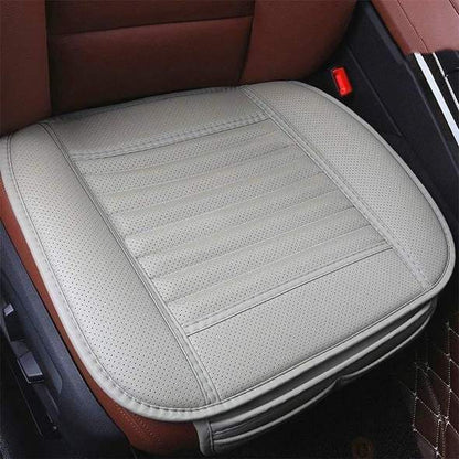 Bamboo Charcoal Car Seat Cushion - Odor Absorbing Leather Design for All Seasons