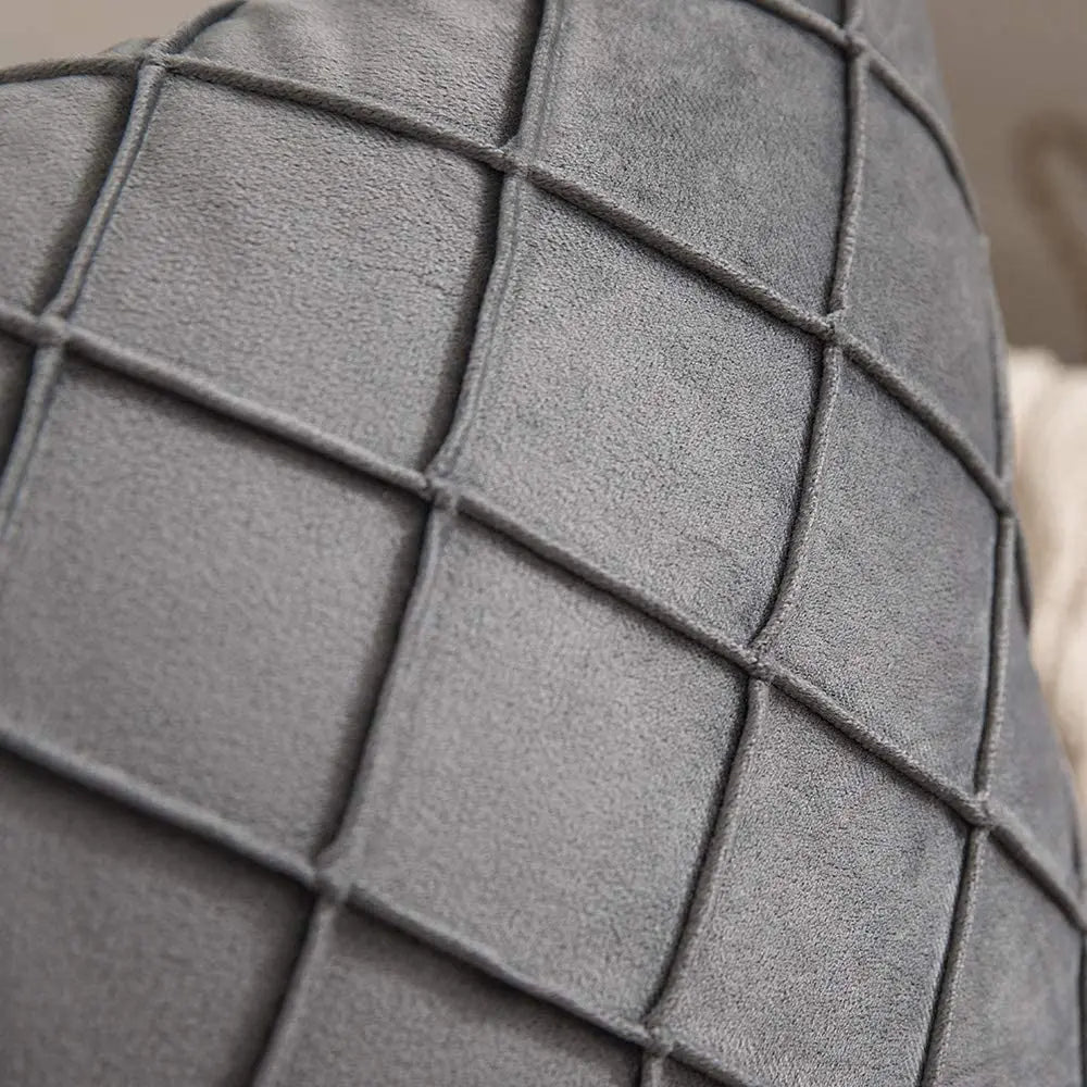 Plaid Velvet Cushion Cover in Scandinavian Design | 30x50 cm, 45x45 cm, 50x50 cm