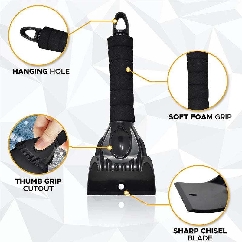 Ice Scraper with Glove | Insulated & Waterproof | Scratch-Resistant | Car & Windshield Snow Shovel
