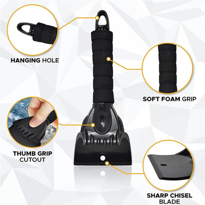 Ice Scraper with Glove | Insulated & Waterproof | Scratch-Resistant | Car & Windshield Snow Shovel