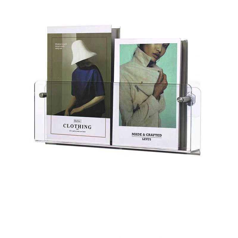 Wall-Mounted Acrylic Display Shelf for Books and Storage