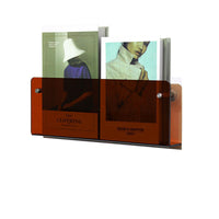 L-shaped brown magazine rack 15.7
