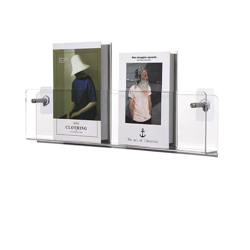 Wall-Mounted Acrylic Display Shelf for Books and Storage