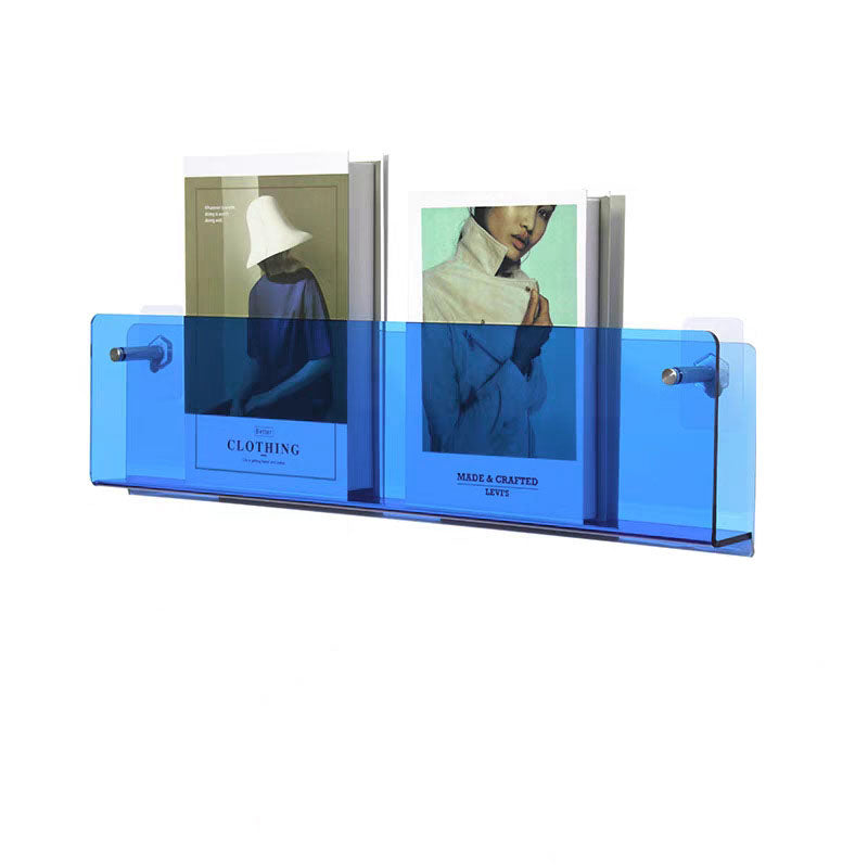 Wall-Mounted Acrylic Display Shelf for Books and Storage