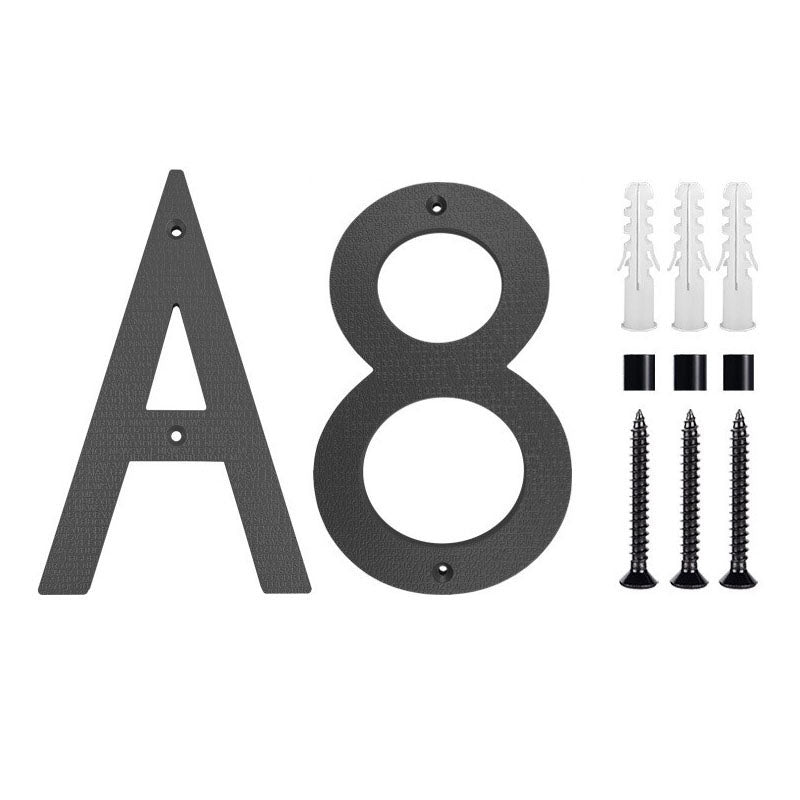 Stylish Black ABS House Numbers: 8" & 10" Options