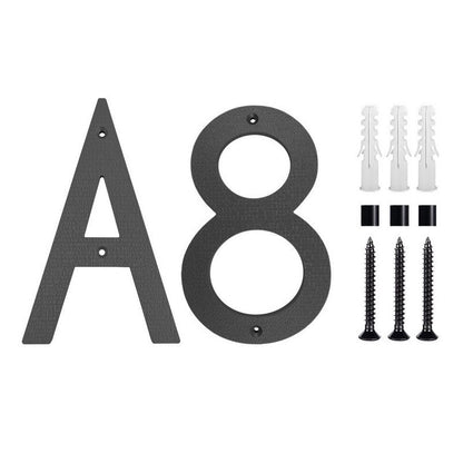 Stylish Black ABS House Numbers: 8" & 10" Options