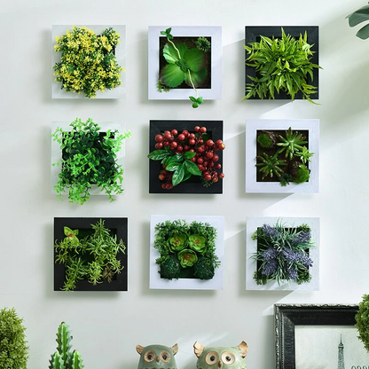 Modern Hanging Frame with 3D Art Plant for Wall Decoration