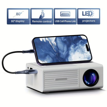 Portable Mini Projector – Bright, HDTV & USB, Perfect for Home Theater & Outdoors!