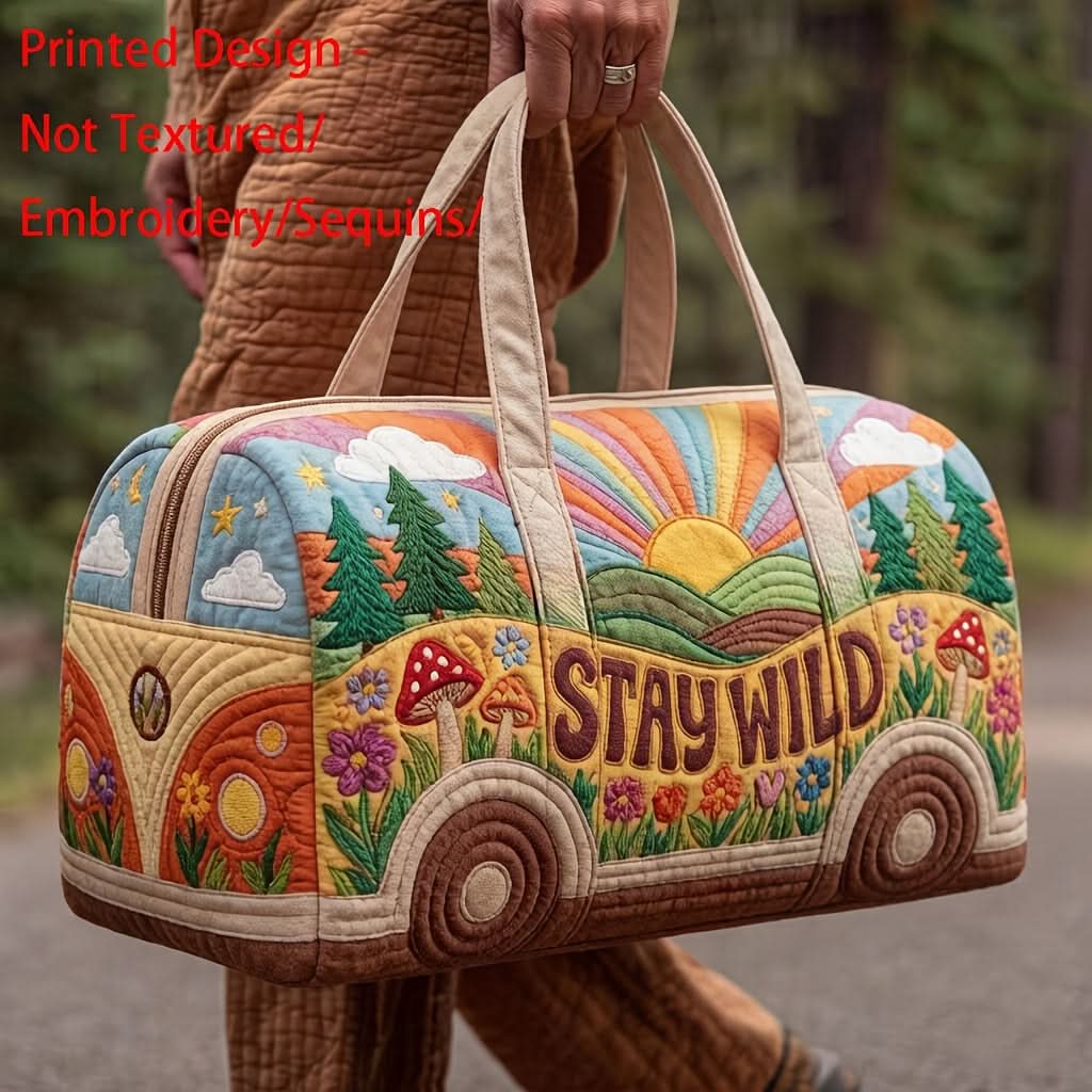 Vintage-Inspired Travel Tote Bag with Bohemian Flair