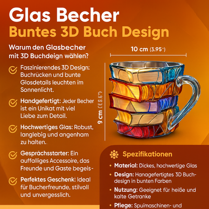 3D Book Stack Design Resin Coffee Cup – Colorful Drinkware