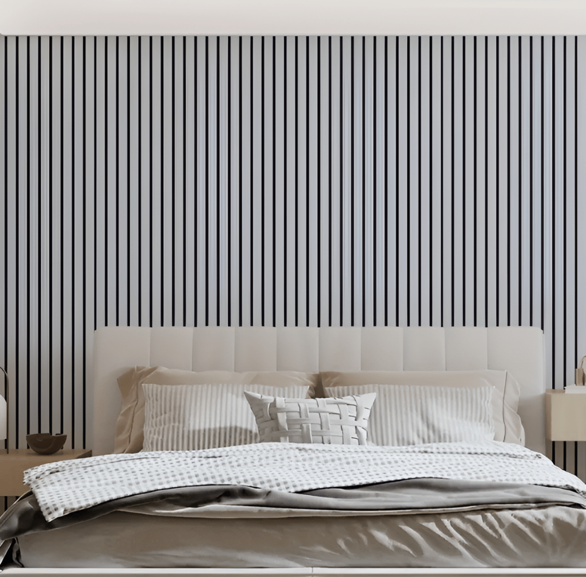 Waterproof PVC Wall Panels with Wood Slat Design, 40x300 cm Roll