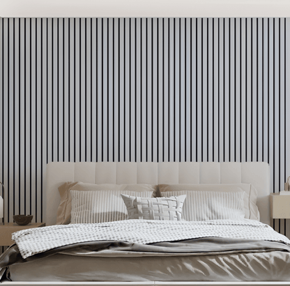 Waterproof PVC Wall Panels with Wood Slat Design, 40x300 cm Roll