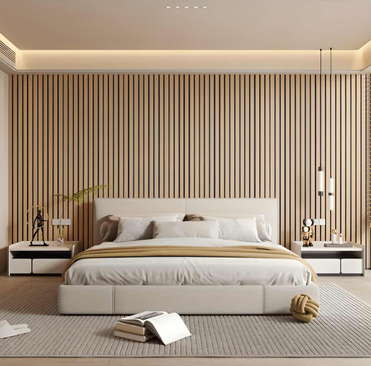 Waterproof PVC Wall Panels with Wood Slat Design, 40x300 cm Roll
