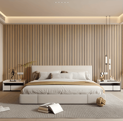 Waterproof PVC Wall Panels with Wood Slat Design, 40x300 cm Roll