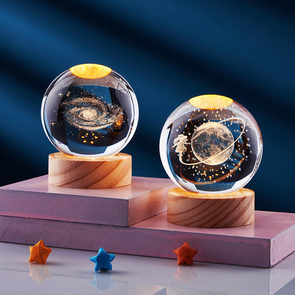 LED Table Lamp with 3D Crystal Glow Effect