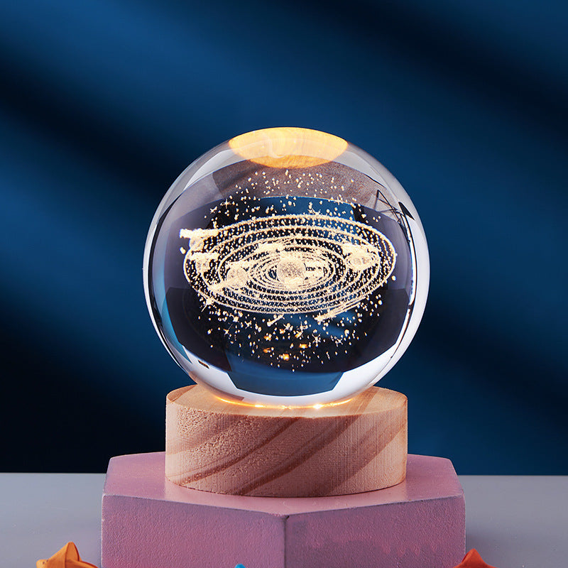 LED Table Lamp with 3D Crystal Glow Effect