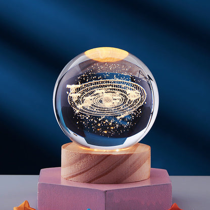 LED Table Lamp with 3D Crystal Glow Effect