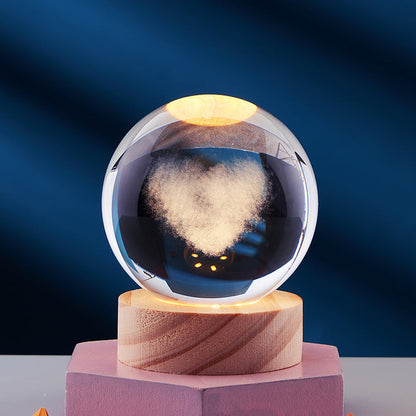 LED Table Lamp with 3D Crystal Glow Effect