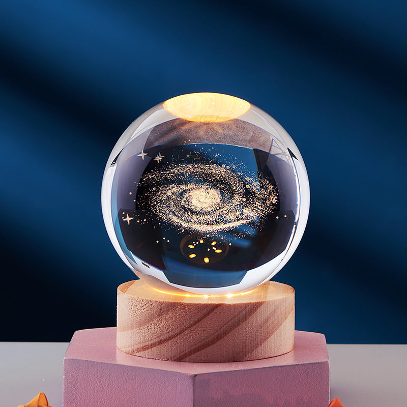 LED Table Lamp with 3D Crystal Glow Effect