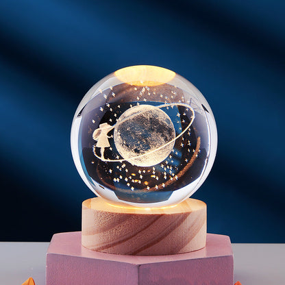 LED Table Lamp with 3D Crystal Glow Effect