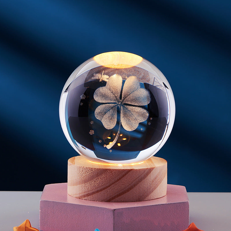 LED Table Lamp with 3D Crystal Glow Effect