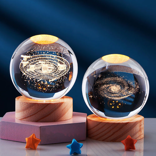 LED Table Lamp with 3D Crystal Glow Effect