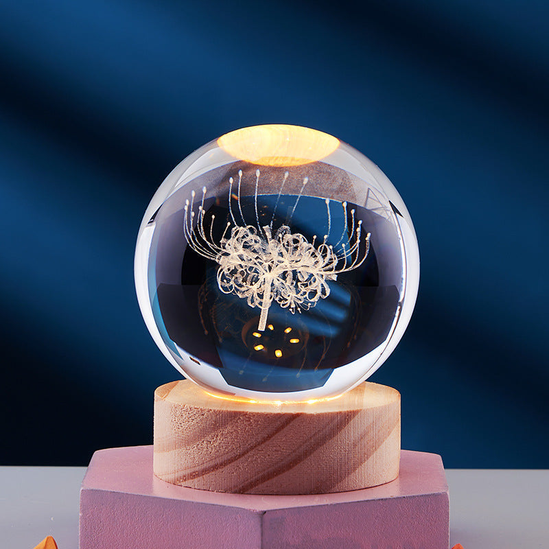 LED Table Lamp with 3D Crystal Glow Effect