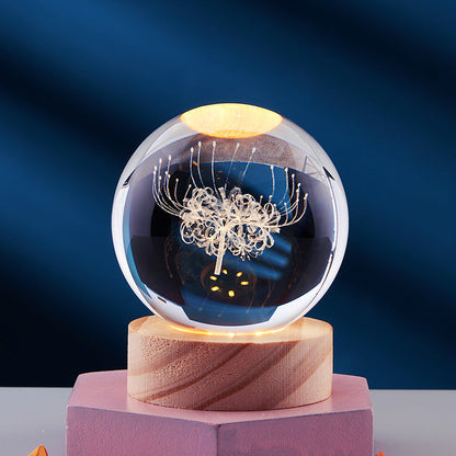 LED Table Lamp with 3D Crystal Glow Effect