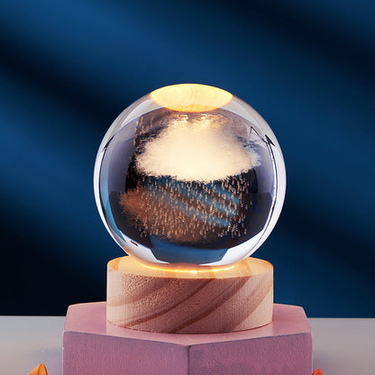 LED Table Lamp with 3D Crystal Glow Effect