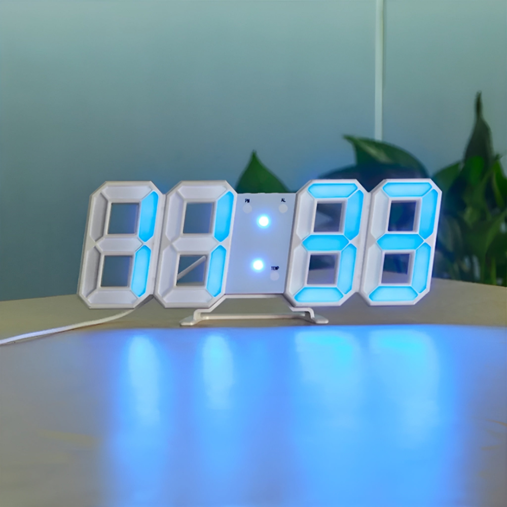 3D LED Digital Clock with Night Mode Display