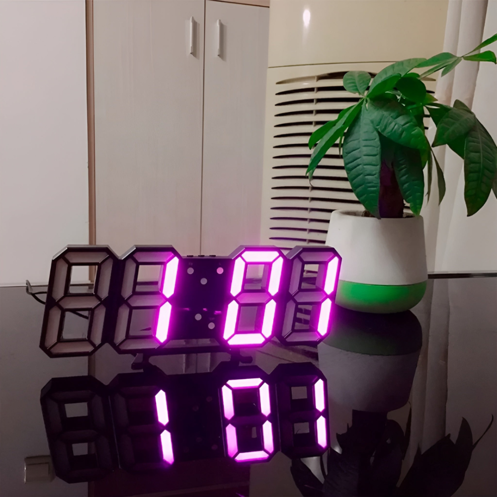 3D LED Digital Clock with Night Mode Display