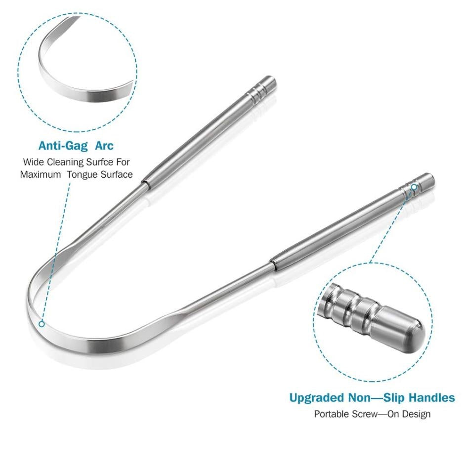 Set of 3 Stainless Steel Tongue Scrapers