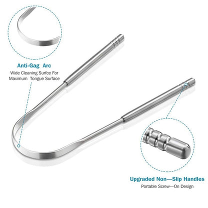 Set of 3 Stainless Steel Tongue Scrapers