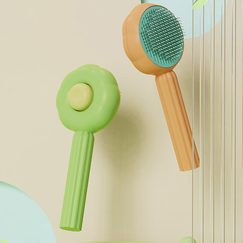 Effortless Pet Grooming Brush with Self-Cleaning Feature