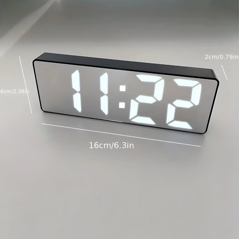 Sleek LED Mirror Clock with Dual Power Options