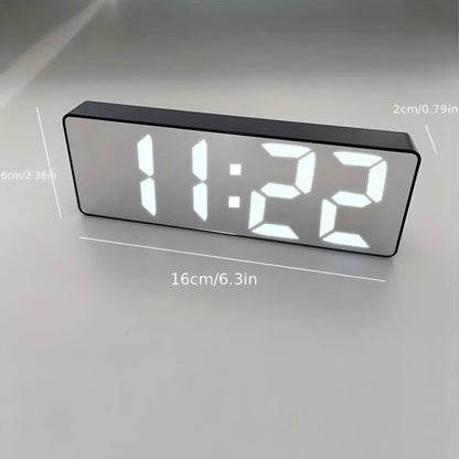 Sleek LED Mirror Clock with Dual Power Options