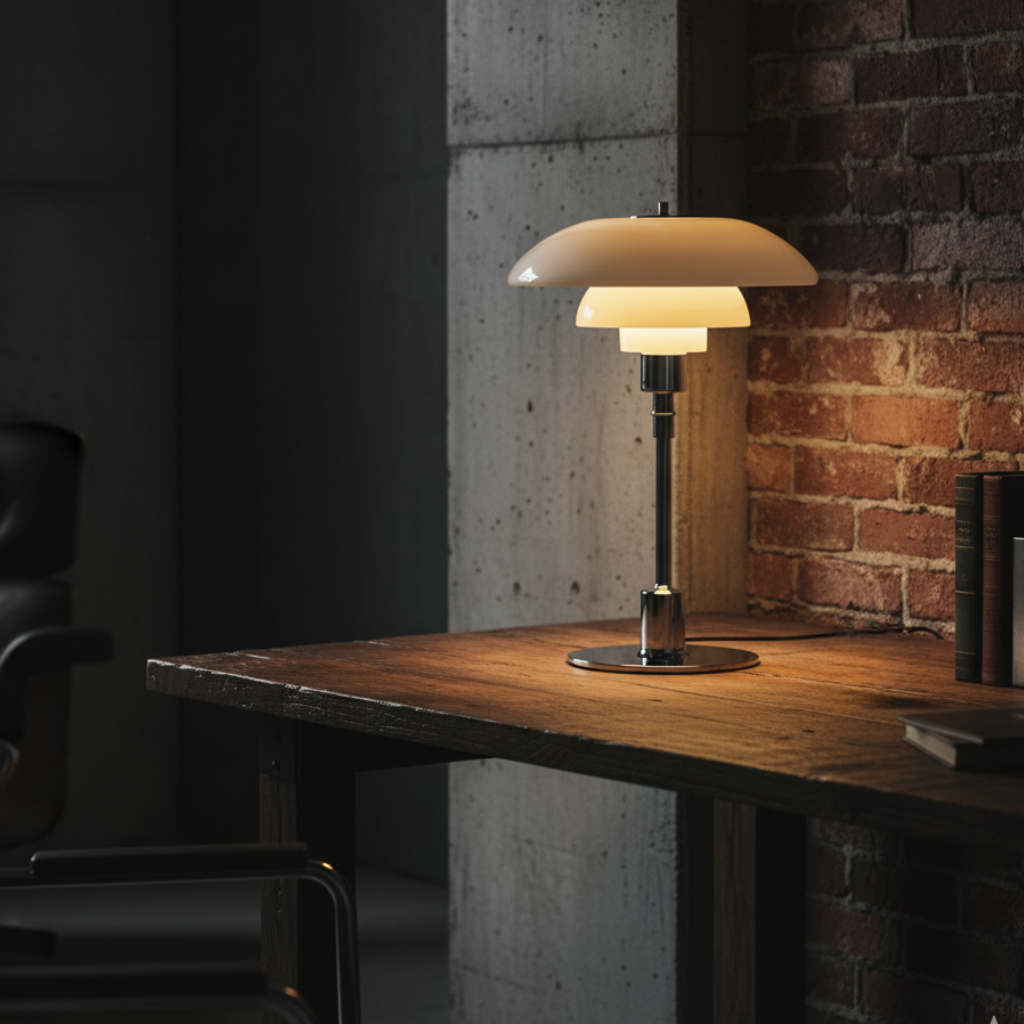 Minimalist Glass Shade Table Lamp for Scandinavian Style Bedroom