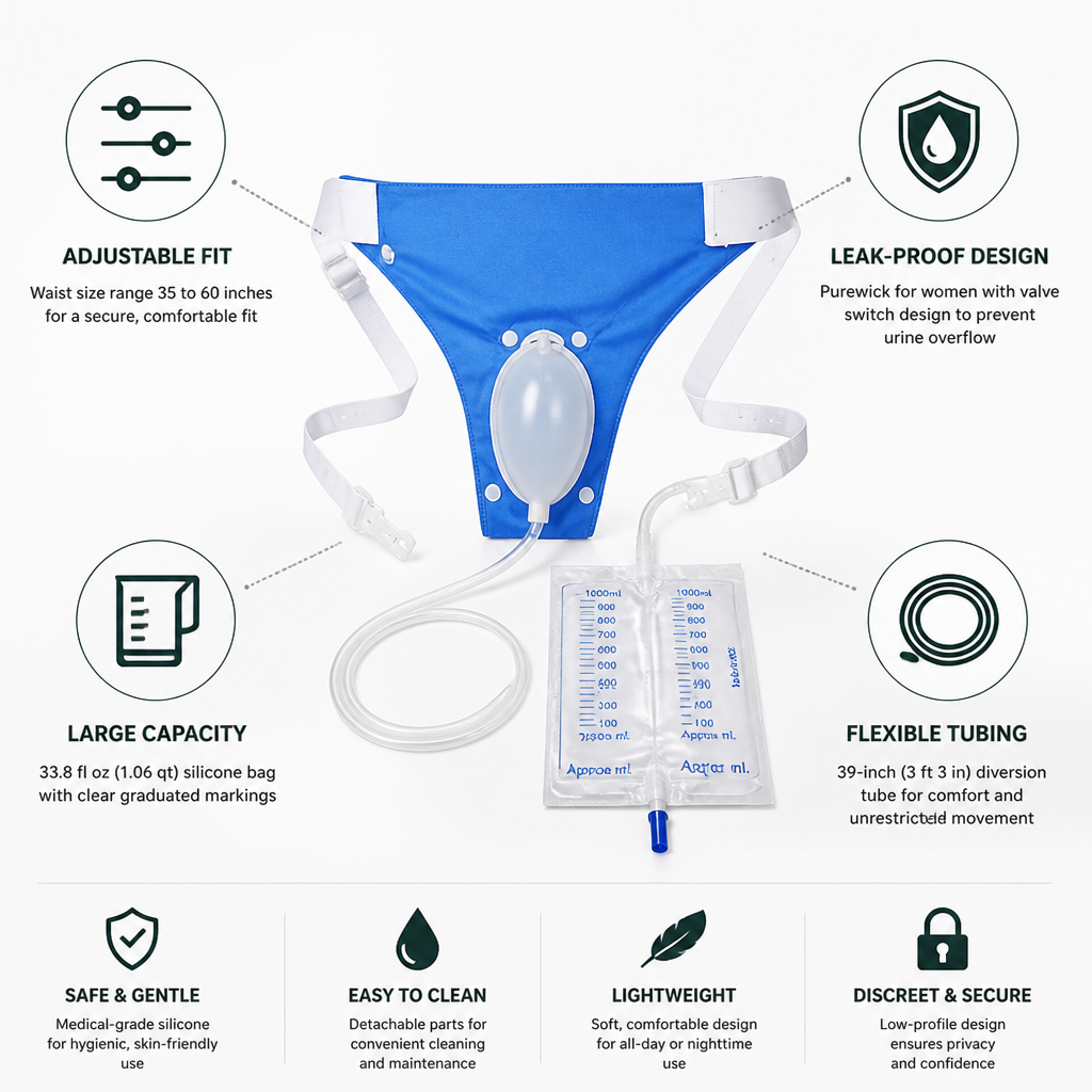 Comfort-Fit Silicone Urine Collection System (33.8 fl oz)