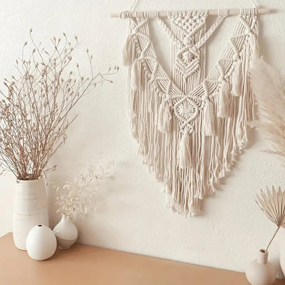 Textured Geometric Macrame Wall Art for Modern Spaces