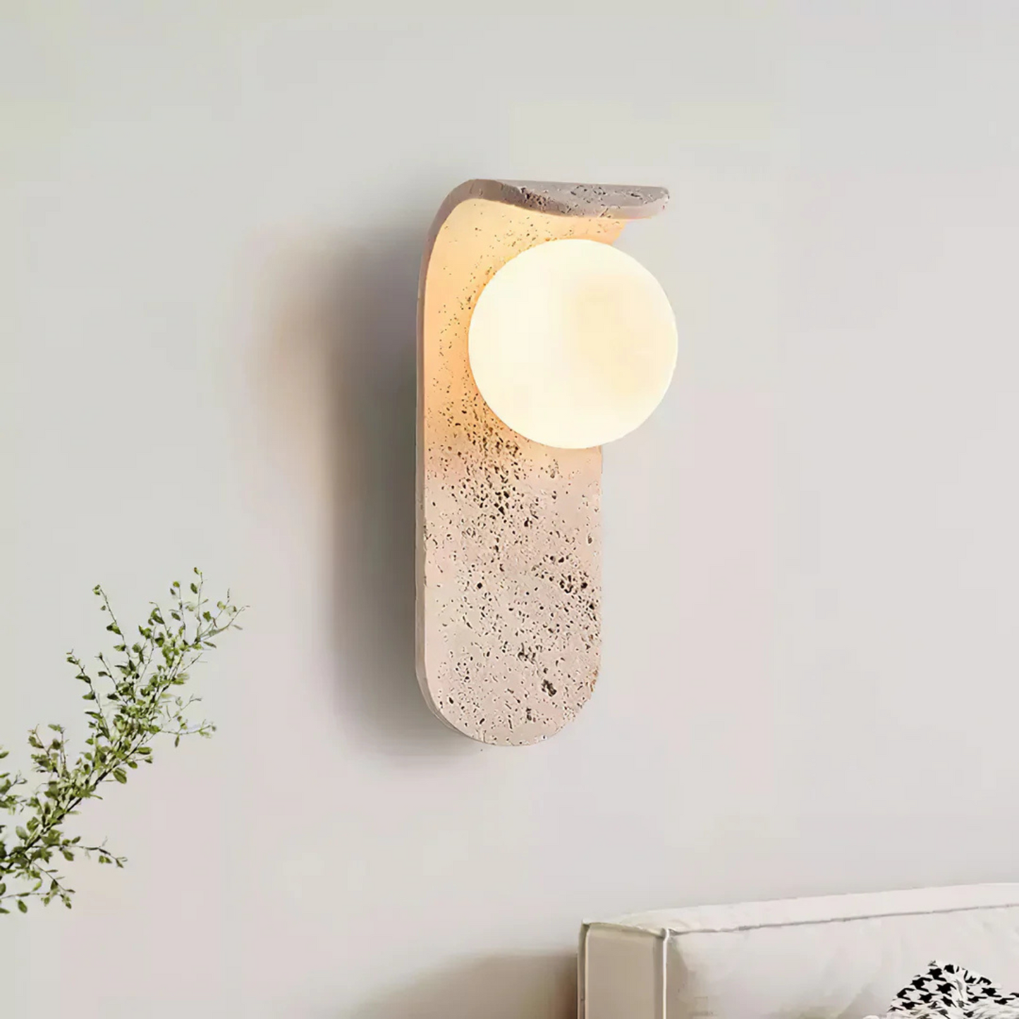Natural Elegance Wall Lamp in Travertine – Warm Design Accent