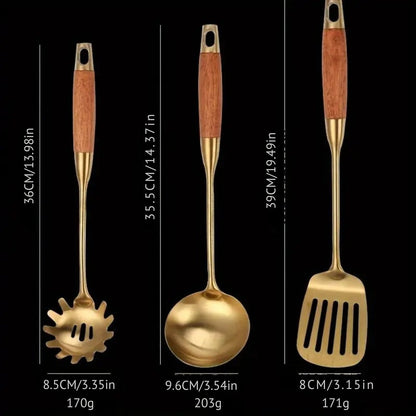 Gourmet Gold Kitchen Tool Set | 6-Piece Essentials