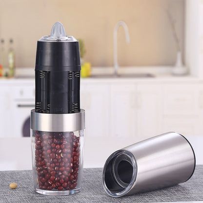 Electric Gravity-Operated Salt and Pepper Mill with Automatic Function