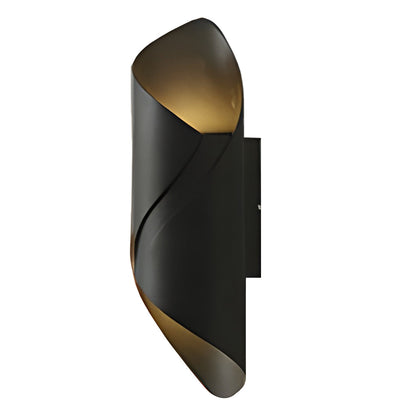 Spiral Black Metal Wall Lamp – Contemporary Outdoor Lighting Fixture
