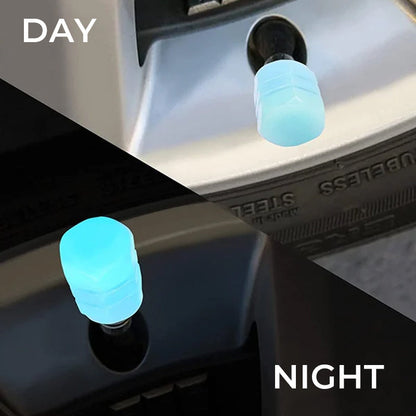 Set of 4 Universal Fluorescent Tire Valve Caps