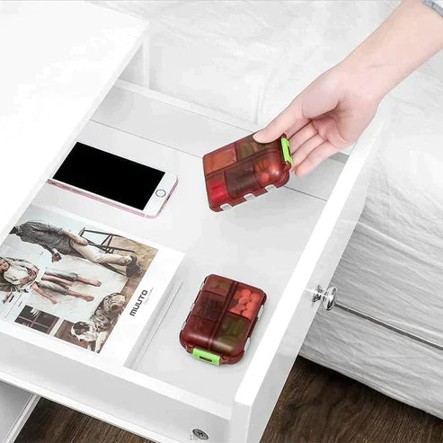 Compact Pill Organizer with 10 Compartments