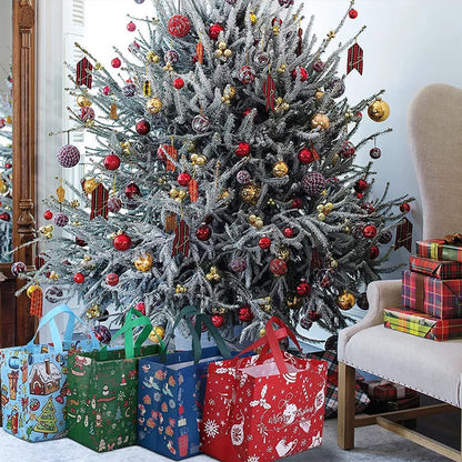 Colorful Holiday Gift Bags with Sturdy Handles - Assorted Designs