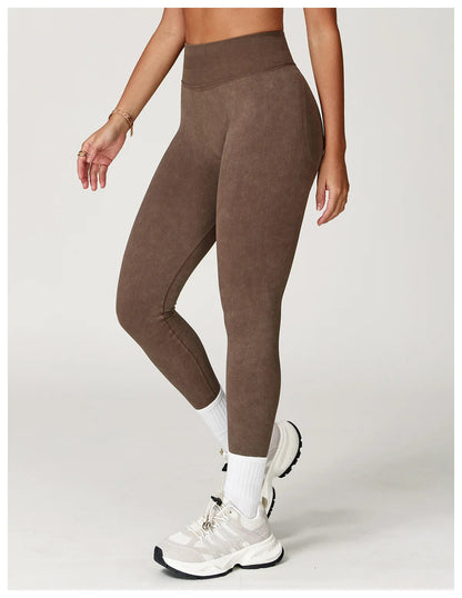 High-Waisted Ribbed Workout Leggings for Women | Seamless Stretch Fit
